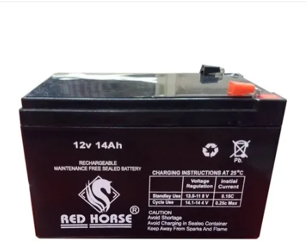 14 AH,  12- Volt solar rechargeable batteries.