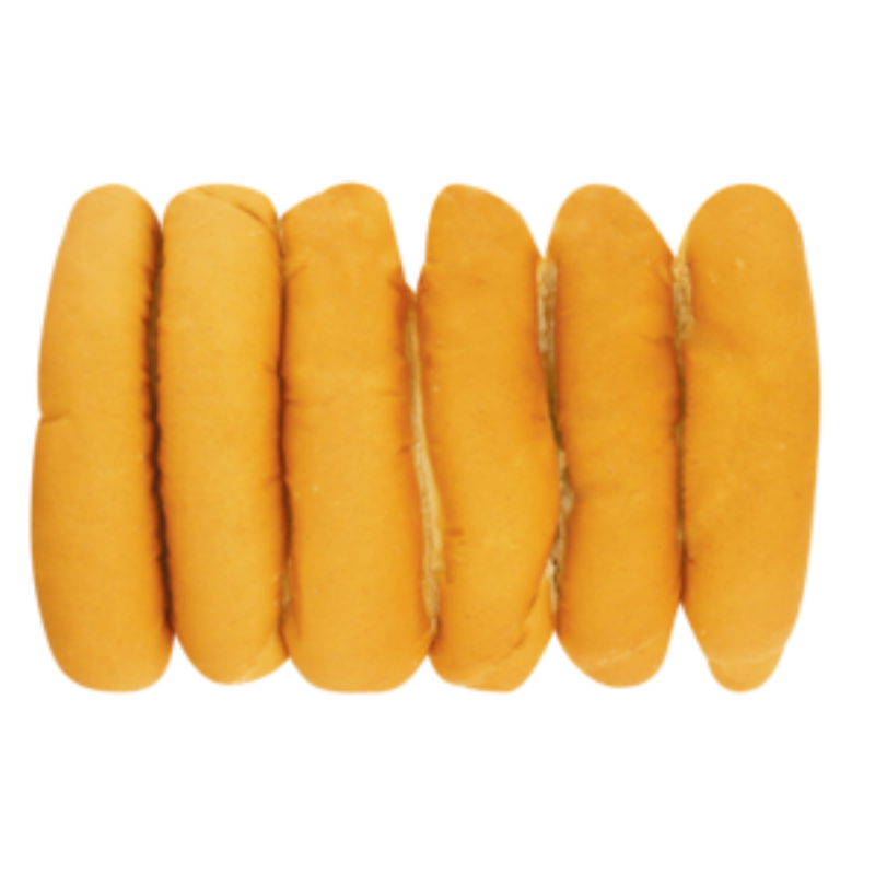 White hotdog rolls 6x