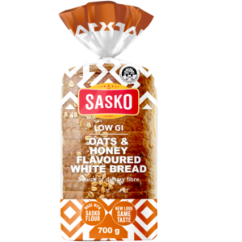 700g Sasko low GI dumpy oats and honey flavored whitebread