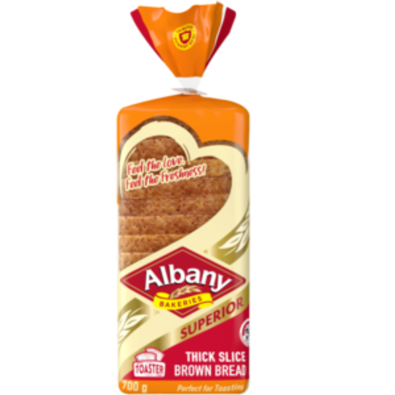 700g Albany superior thick sliced brown bread