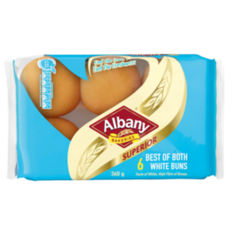 Albany best of both white buns 6x