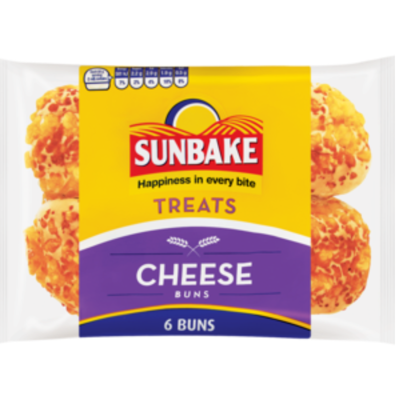 Sunbake treats cheese buns 6x