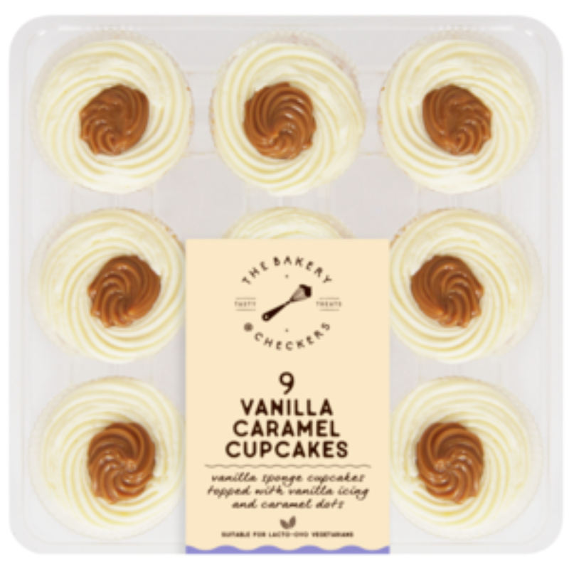 Vanilla caramel cup cakes 9x