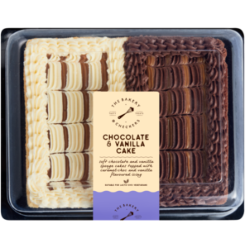 The bakery chocolate and vanilla cake
