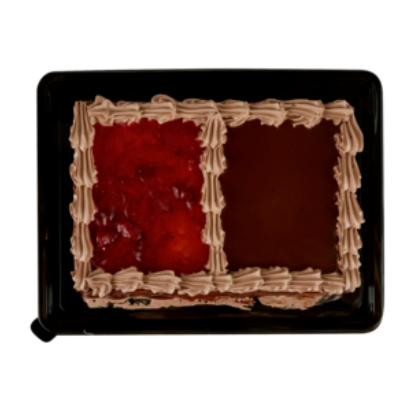 Sweet dessert topping rectangle chocolate cake