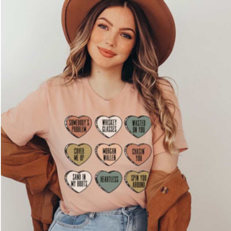 Morgan Wallen Candy Hearts lyric shirt  Main Image