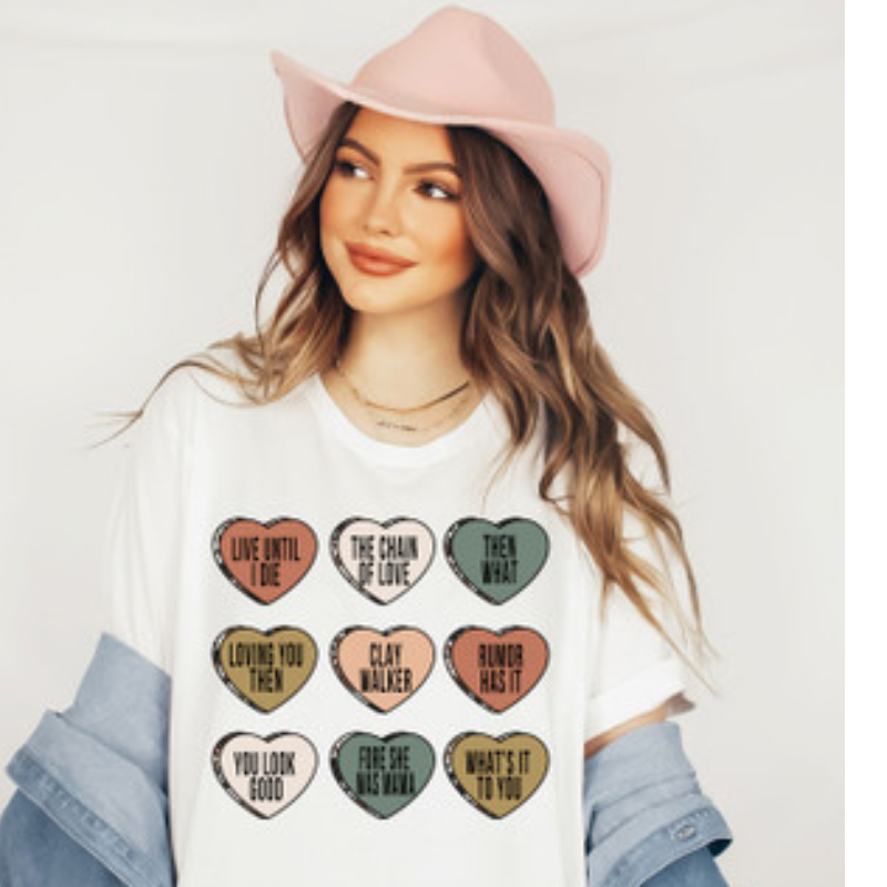 Clay Walker Candy Hearts lyric shirt  Main Image