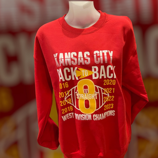 KC Retro Back to Back 8 straight West Division Champs crewneck - Thumbnail 2