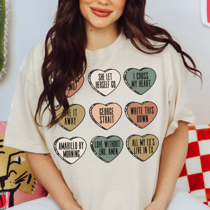 George Strait Candy Hearts lyric shirt  Main Image