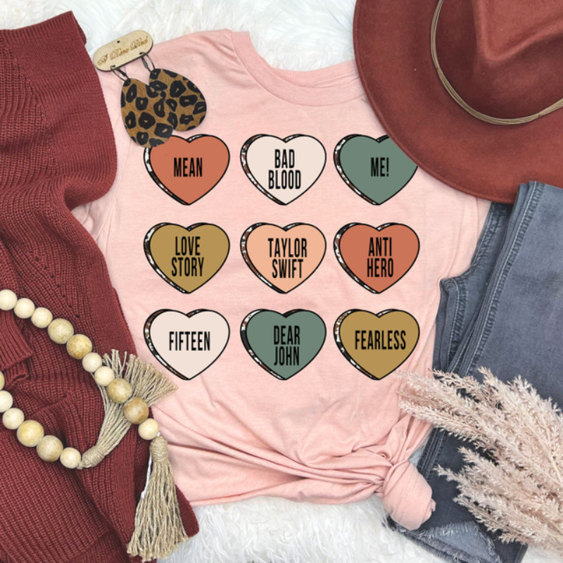 Taylor Swift Candy Hearts lyric shirt 