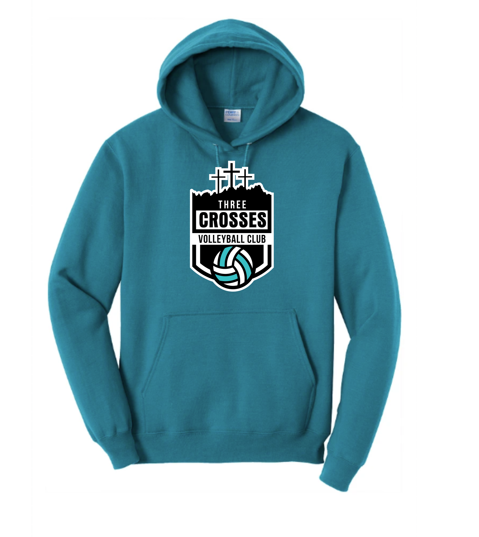 Teal 3 Crosses Hoodie Main Image