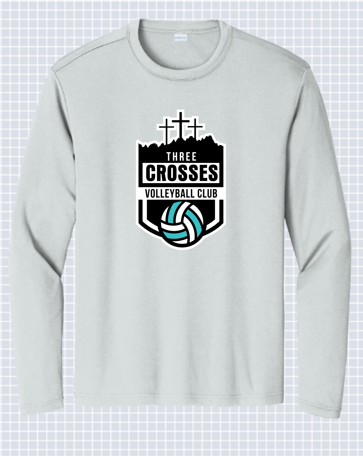 Gray 3 Crosses Long Sleeve Main Image