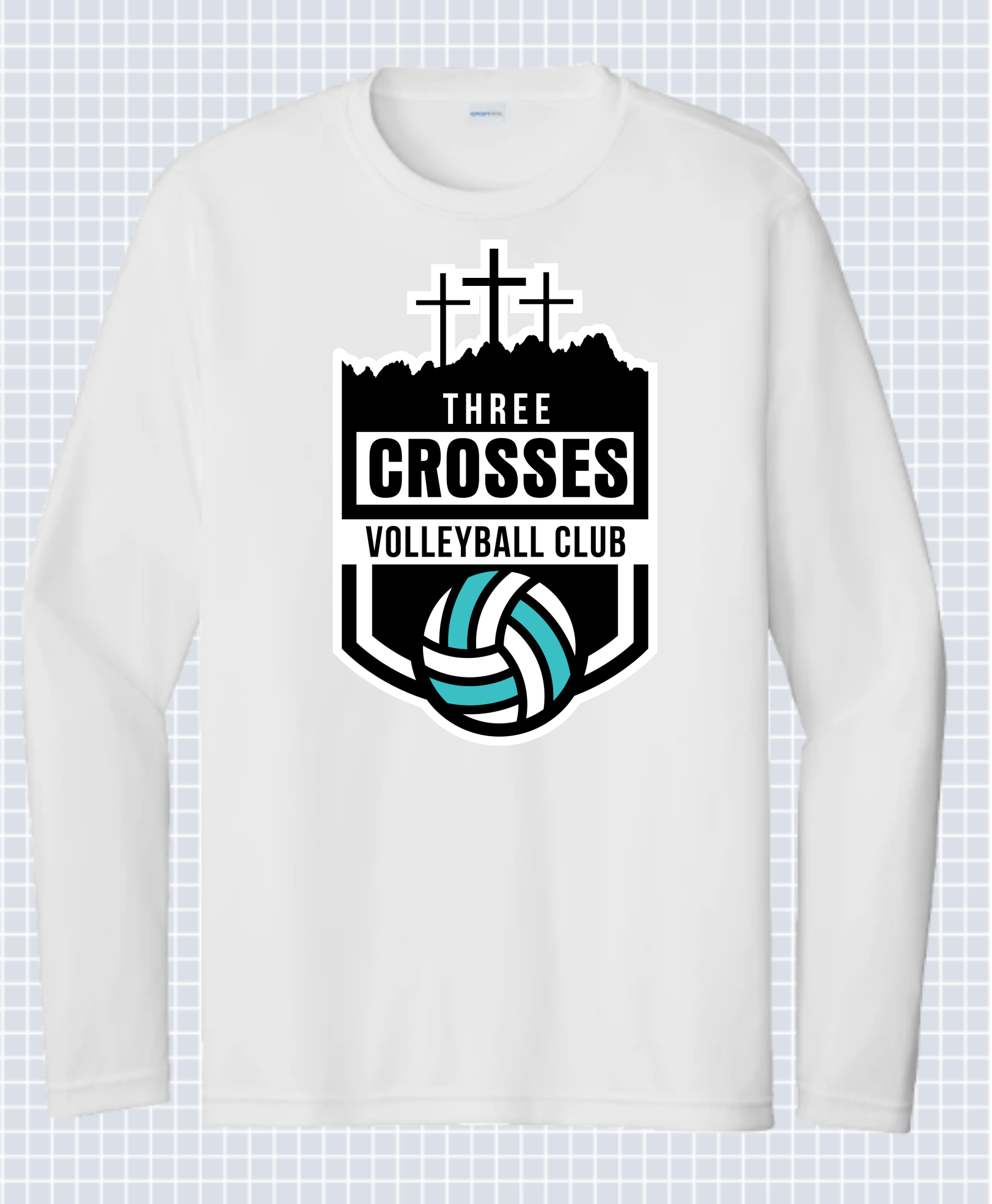 White 3 Crosses Long Sleeve Main Image