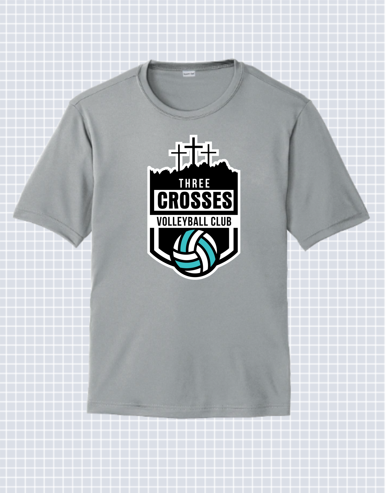 Gray 3 Crosses Short Sleeve Main Image