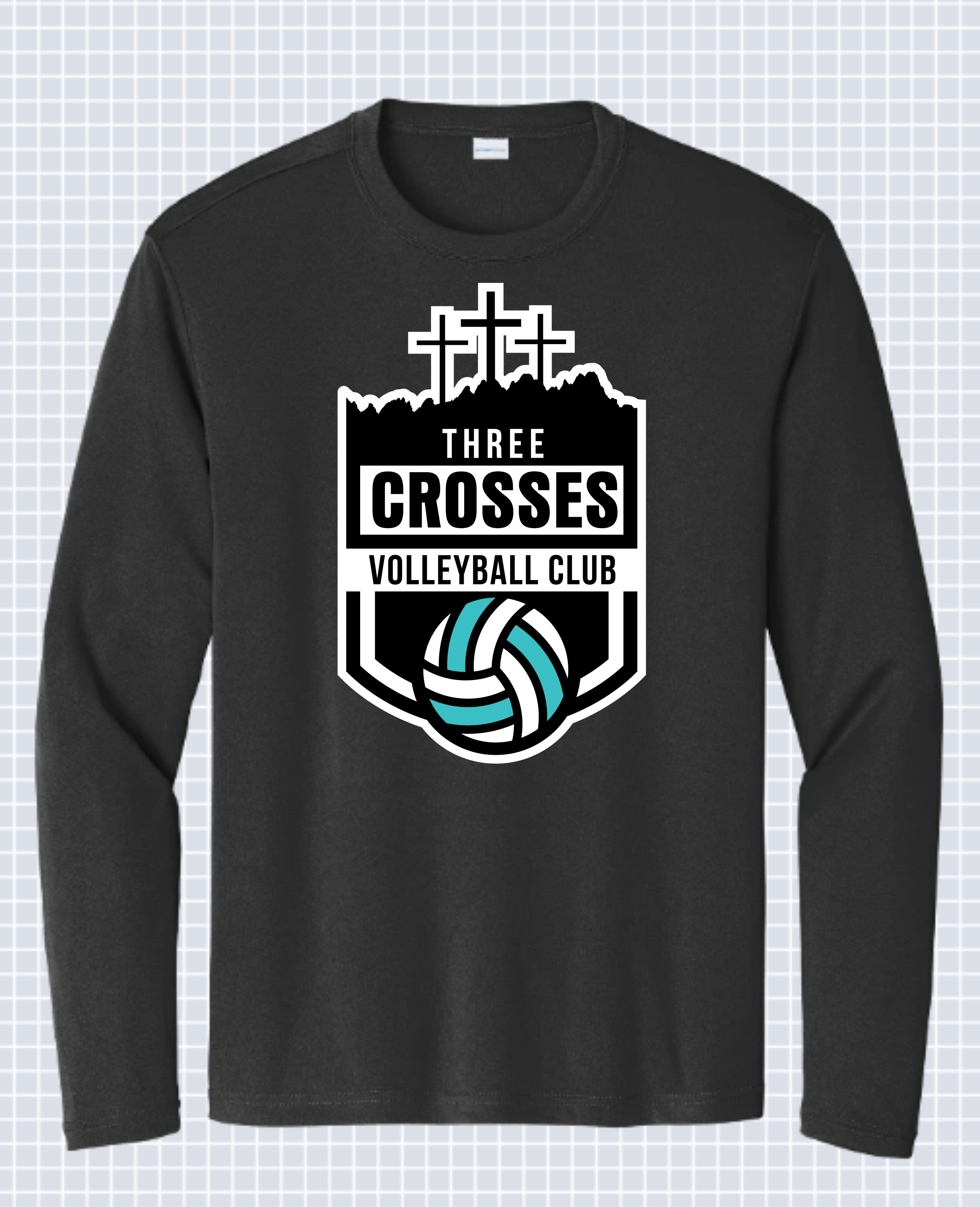 Black 3 Crosses Long Sleeve Main Image