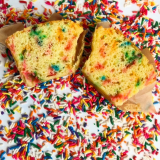 HOMEMADE Confetti Protein Muffins