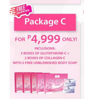 Distributor Package C (3 Gluta + 2 Collagen & 1 Unblemished Soap, 2 Kayakoto) FREE Shipping