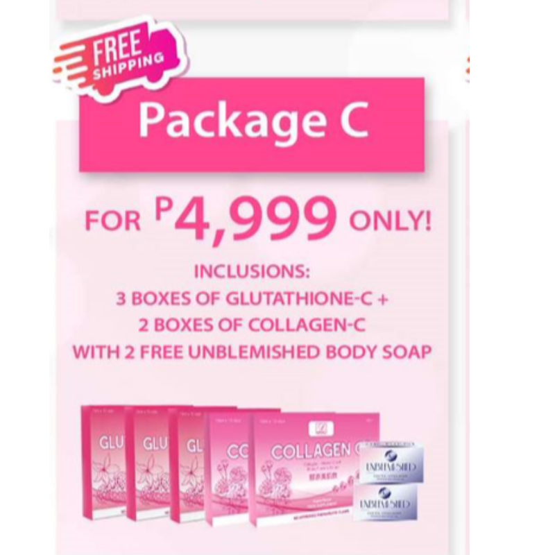 Distributor Package C (3 Gluta + 2 Collagen & 1 Unblemished Soap, 2 Kayakoto) FREE Shipping Main Image