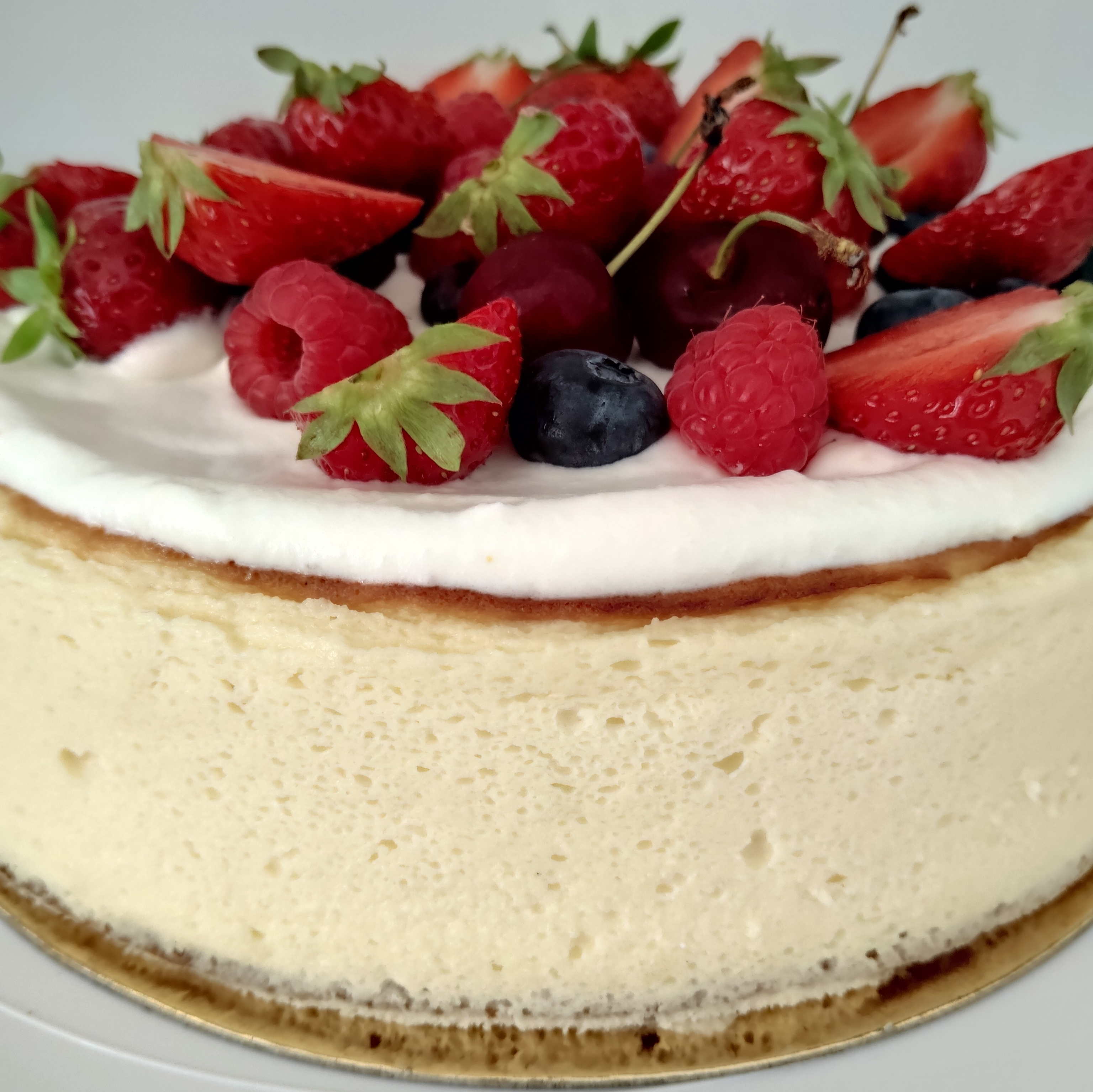 Gâteau fromage blanc fruits des bois - gluten free