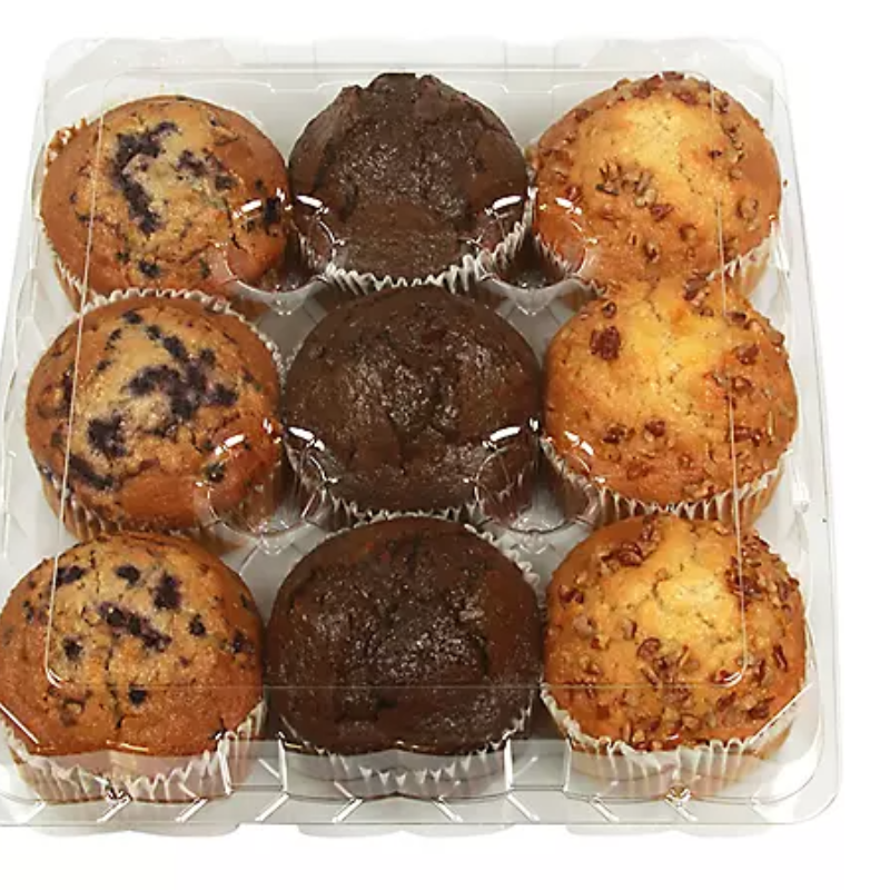 6 pk Muffins Banana Nut, Blue Berry & Chocolate 