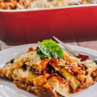 Roasted Vegetable Peperonata Eggplant Lasagna