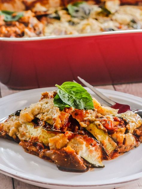 Roasted Vegetable Peperonata Eggplant Lasagna
