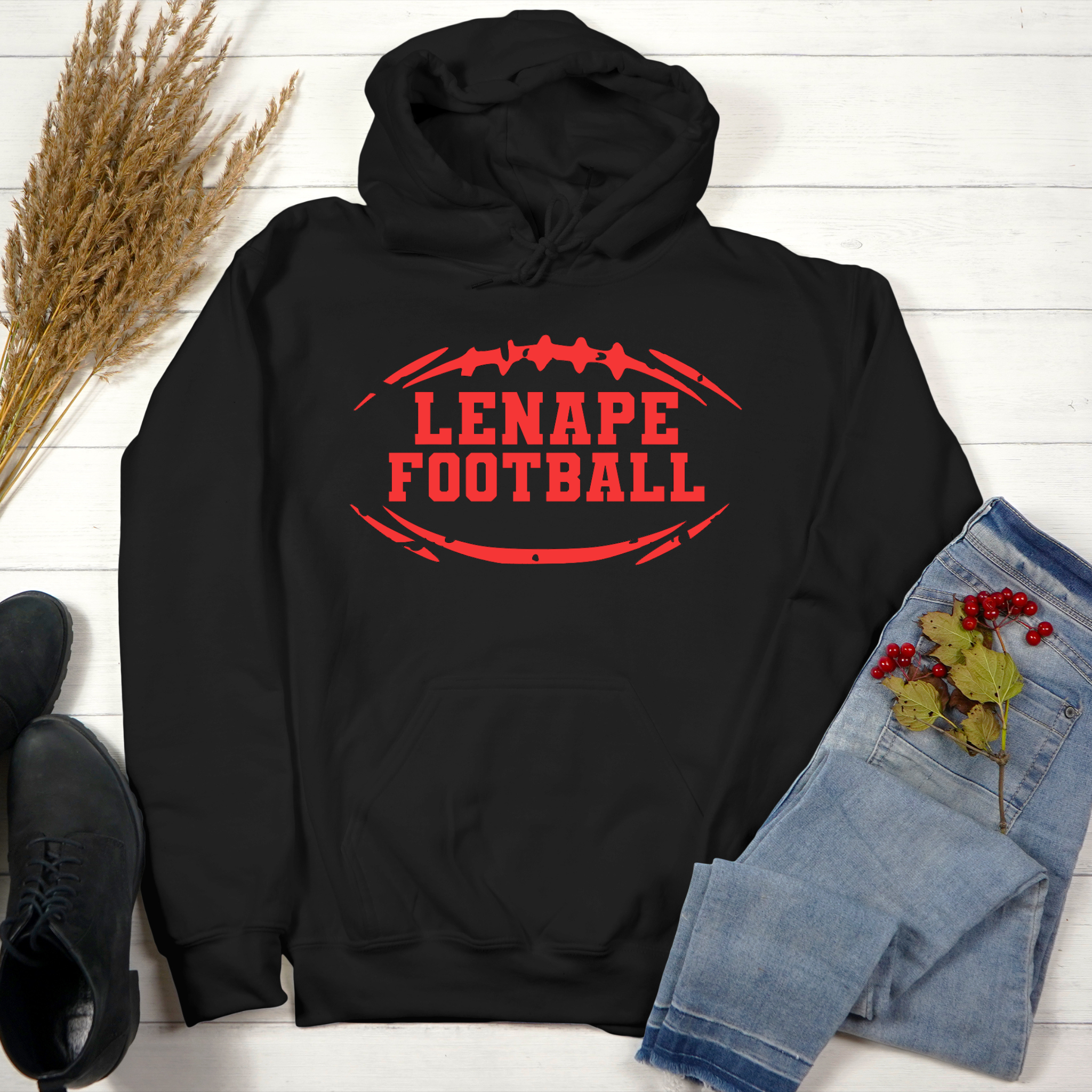 Football Cutout Hoodie - Black/Red Main Image