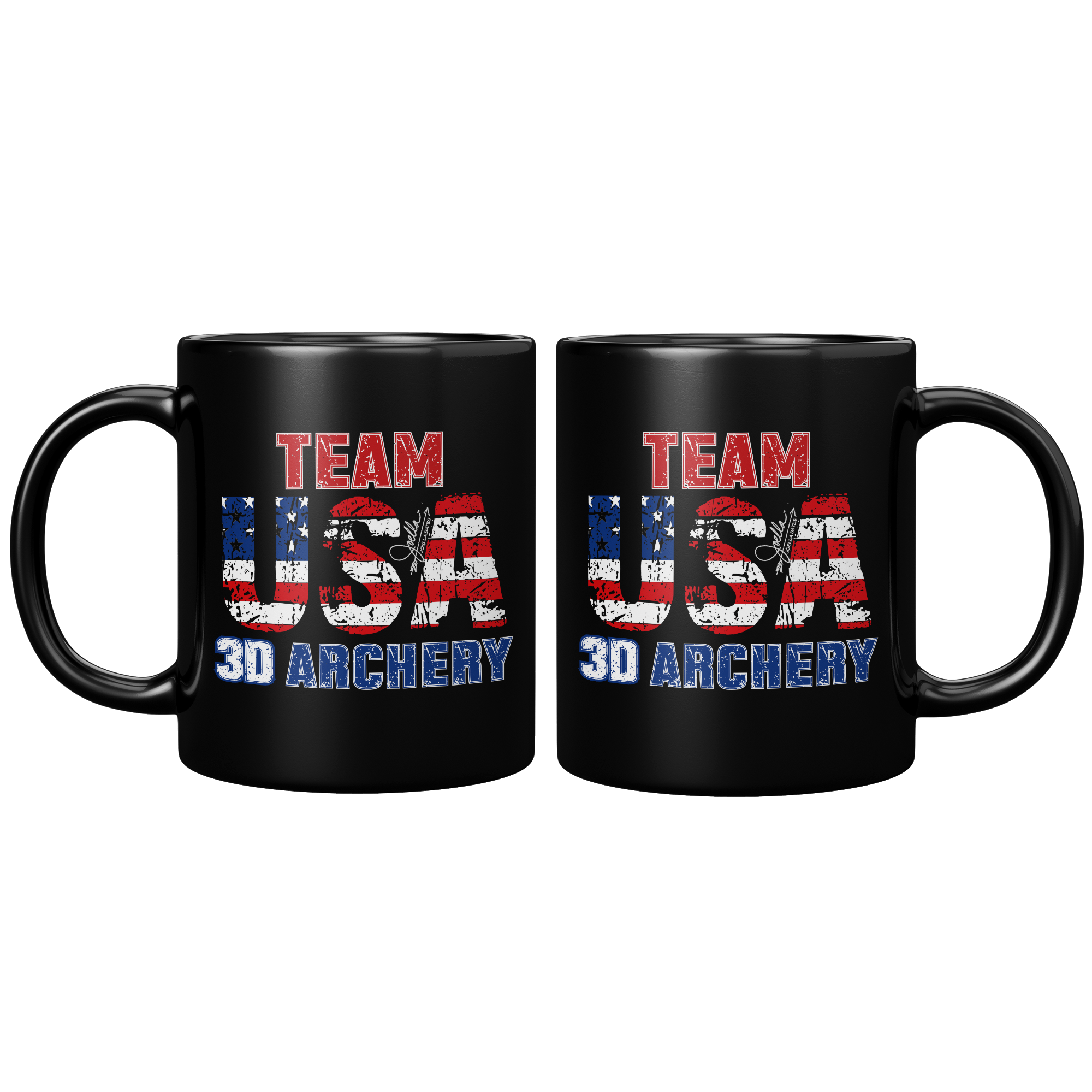 Team USA 3D Archery Black Mug Main Image