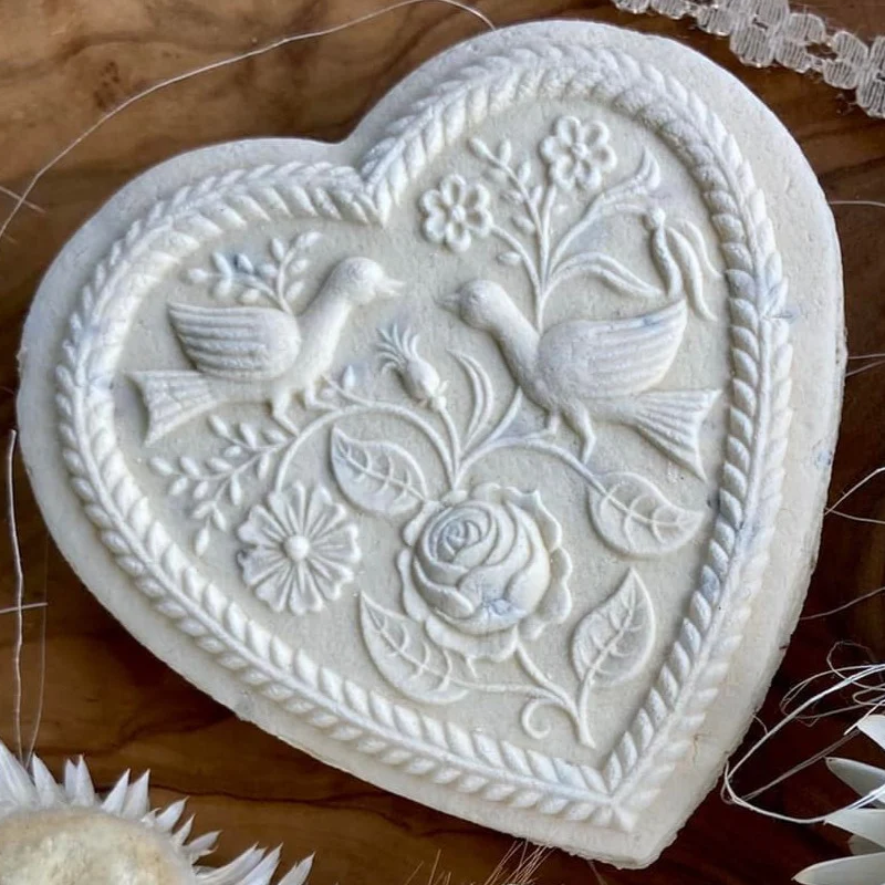 Marzipan Springerle Heart with Shortbread                           Main Image