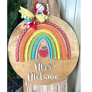 20" Teacher rainbow door hanger