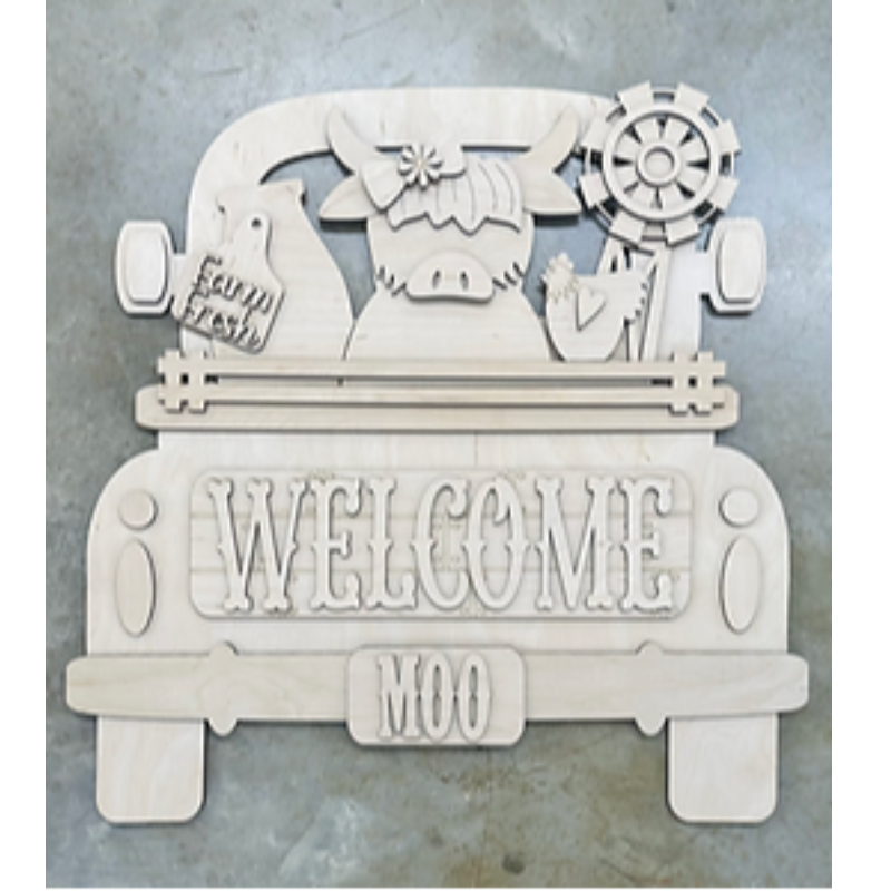 18" HIGHLAND COW TRUCK