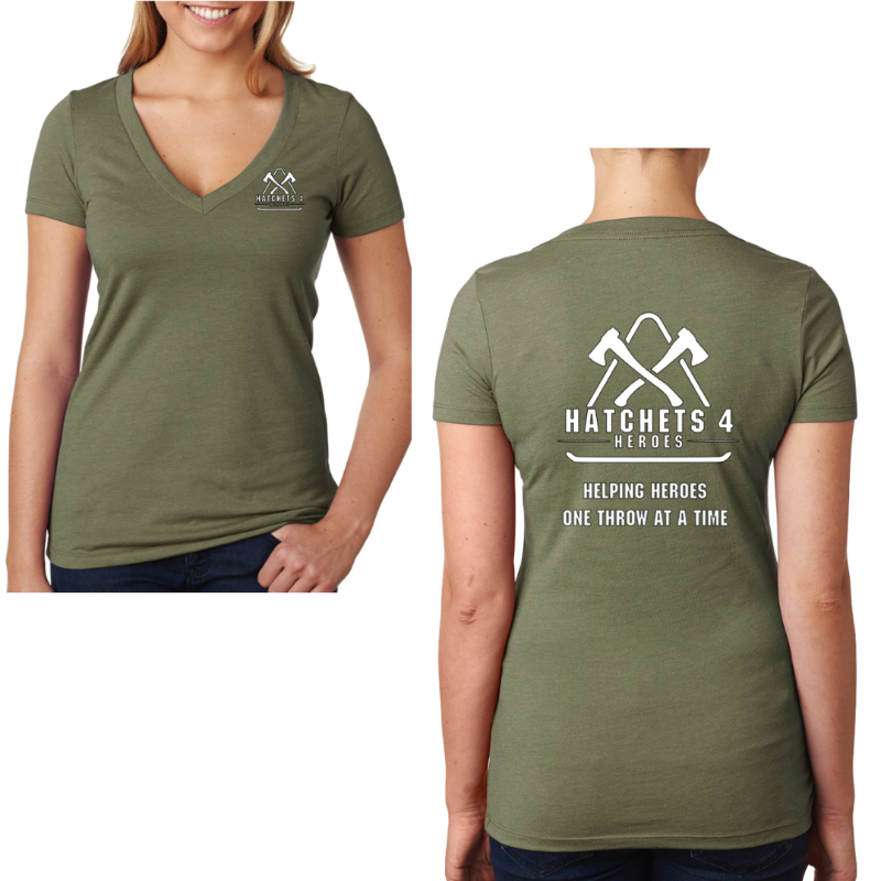 Military Green Women’s Deep V-Neck Main Image