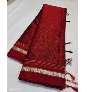 Red-Reshma Blended Cotton Khan Saree