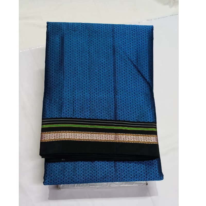 Blue-Reshma Blended Cotton Khan Saree Main Image