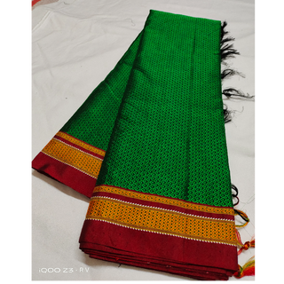 Green-Reshma Blended Cotton Khan Saree