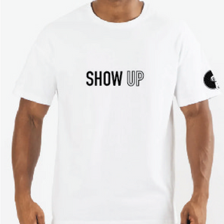 WHITE SHOW UP SHOW OUT TEE