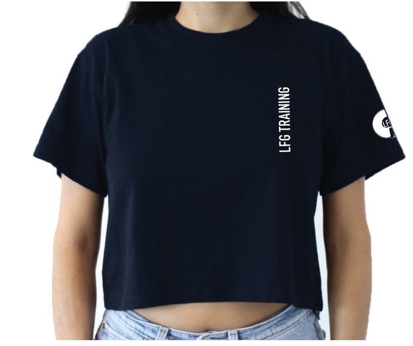 BLACK LFG TRAINING CROPPED TEE
