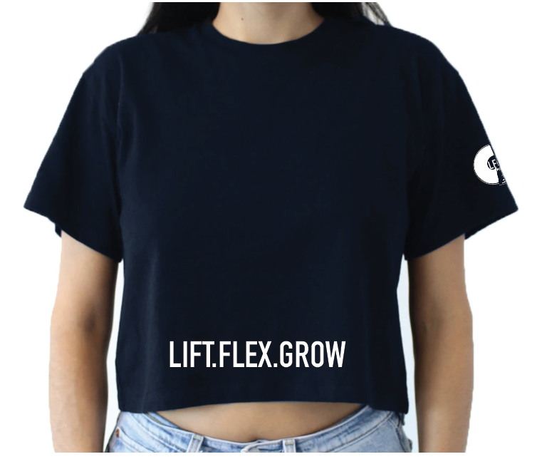 BLACK LIFT.FLEX.GROW CROPPED TEE