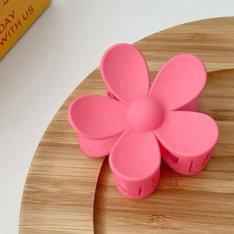 Pink flower 1pcs hair claw Large Image