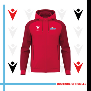 Veste zippée rouge à capuche - Unisexe