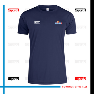 T-shirt polyester navy Adultes & Enfants (logo coeur)