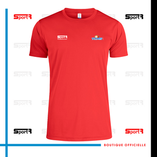 T-shirt polyester rouge Adultes & Enfants (logo coeur)