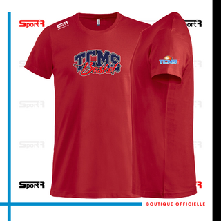 T-shirt coton rouge Adultes & Enfants (logo plexus)