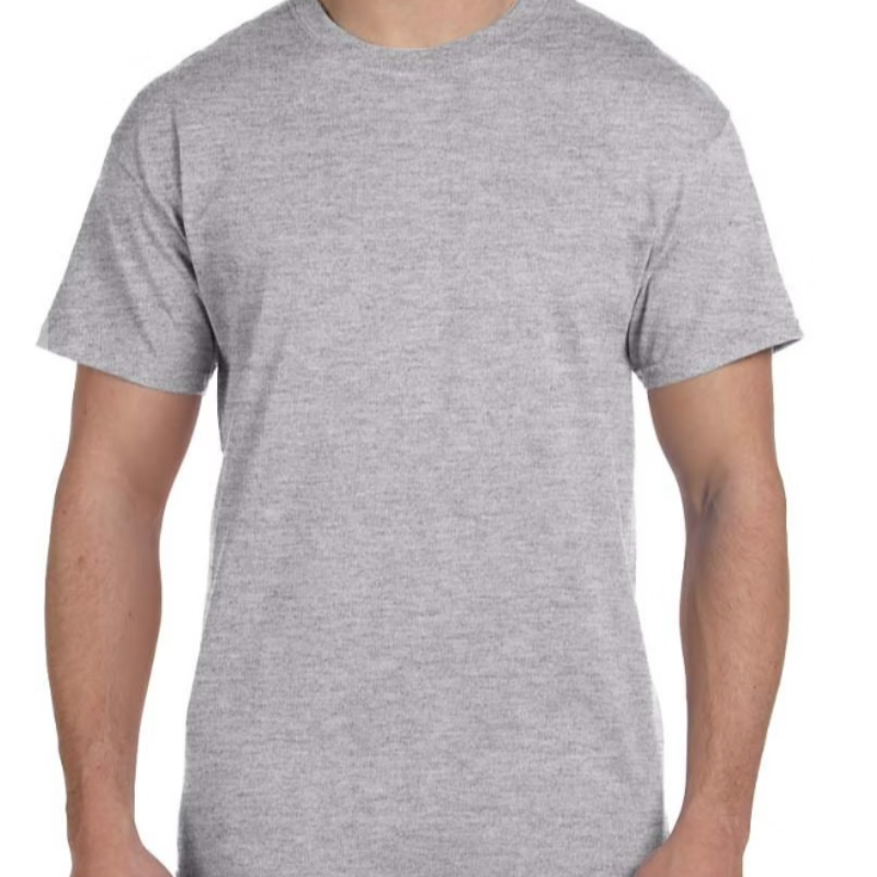 Gray Round Neck T-Shirts-ADULT Large Image