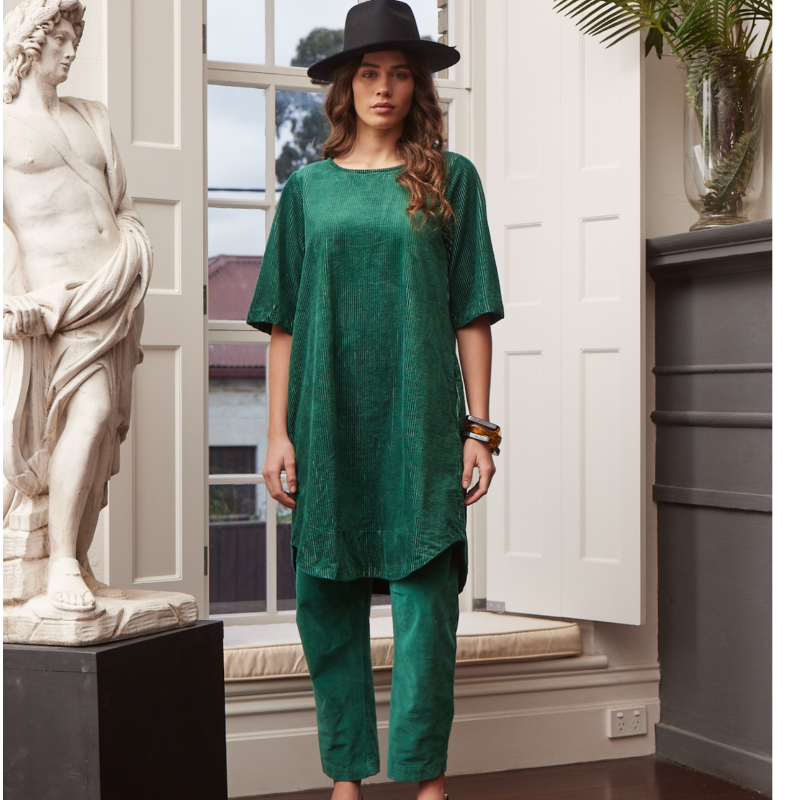 VK032: Velveteen Trouser <br>Colour: FOREST