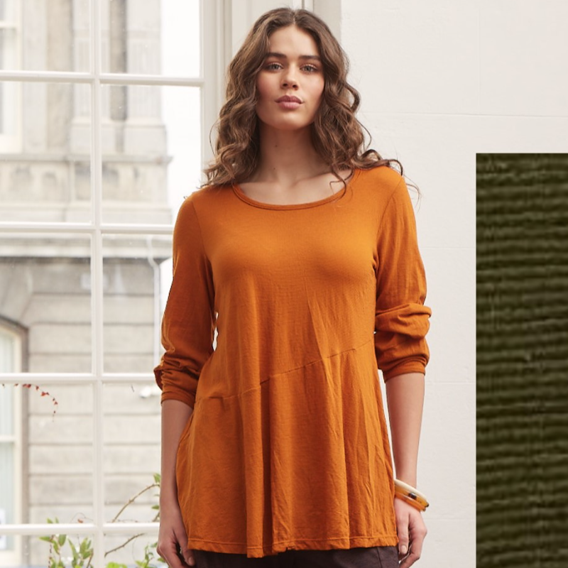 VW072: Magnolia Tunic <br>Colour: OLIVE