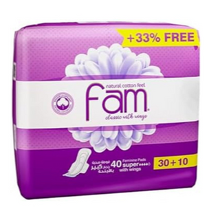 Fam Classic with Wings Natural Cotton Feel Super Sanitary 40pcs