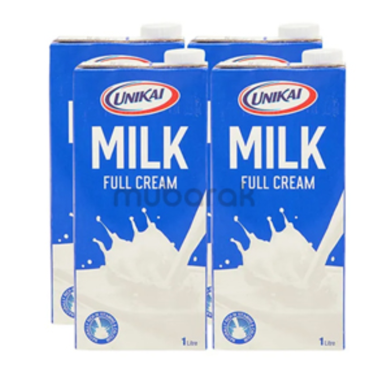 Unikai Long Life Full Cream Milk, 4 x 1 Ltr Main Image