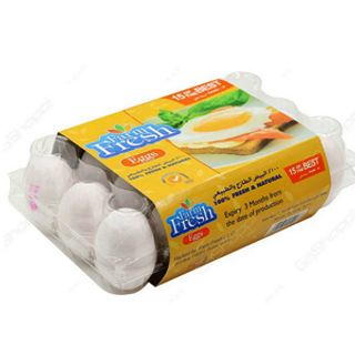Farm Fresh White Eggs 15 Pcs