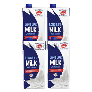 Al Ain Long Life Full Cream Milk 1L Pack of 4 Main Image